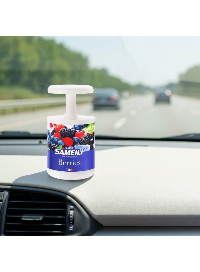 ساميلي مجموعة من قطعتين من معطر جو جل ساميلي برائحة التوت Y-006 - تحكم قابل للتعديل بالسحب، معطر جو جل يدوم طويلاً للوحة القيادة في السيارة، وحامل الأكواب، والمنزل، والمكتب - Image 2