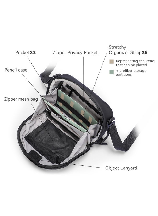 MARK RYDEN "MARK RYDEN 403 Crossbody & Handbag Black - Lightweight, Detachable Shoulder Strap, Multi-Compartment Organizer for Travel - Image 4