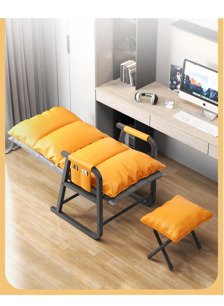 Arabest Modern Lazy Chair with Ottoman, Accent Contemporary Lounge Chair Leisure Upholstered Sofa Chair Set with Armrests and a Side Pocket, Reading Chair for Living Room & Bedroom  - Image 2