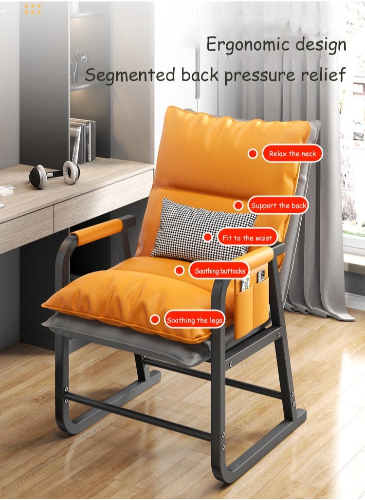 Arabest Modern Lazy Chair with Ottoman, Accent Contemporary Lounge Chair Leisure Upholstered Sofa Chair Set with Armrests and a Side Pocket, Reading Chair for Living Room & Bedroom  - Image 3