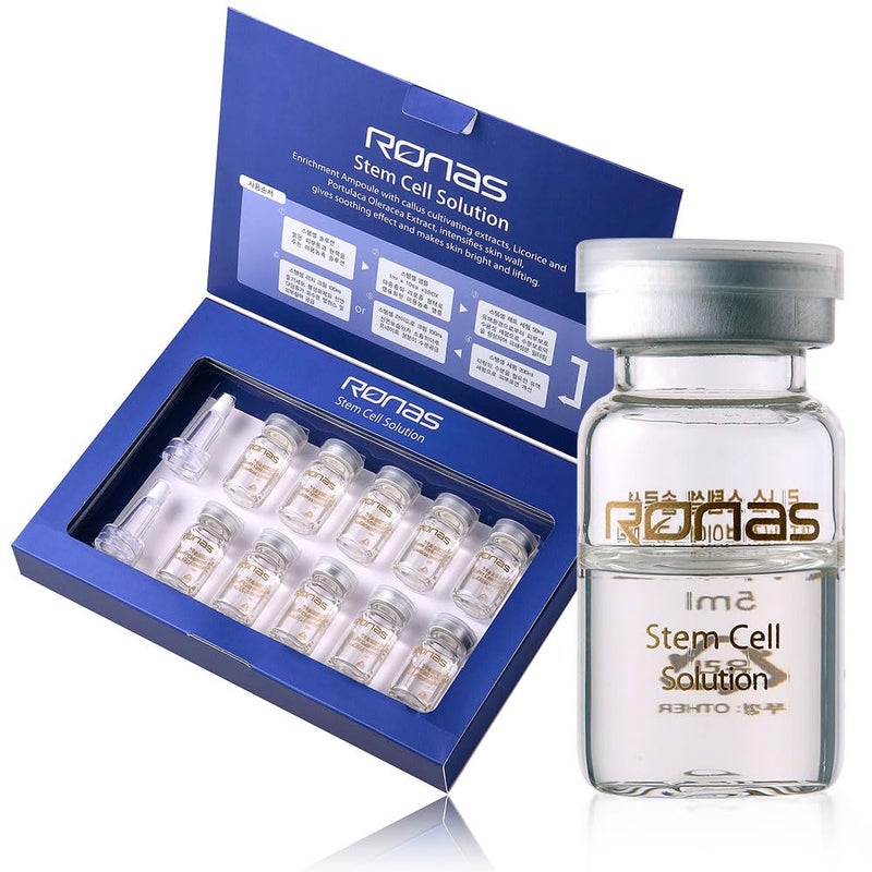 Ronas Stem Cell Solution ampoules Anti Aging Formula Best Anti Aging Serum Plant Stem Cells Hyaluronic Acid Restore Replenish Skin Smooth Wrinkles All Skin type 0.16oz 10vial - Image 1