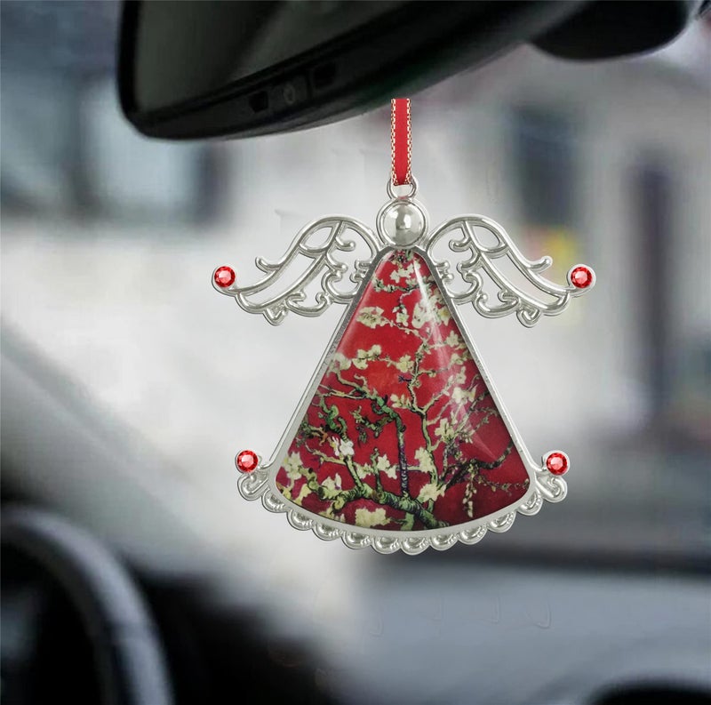 XUTAI Angel Christmas Tree Ornaments Christmas Ornament Tree Van Gogh Glass Christmas Hanging Angel Glass Pendant for Holiday Decoration - Image 5