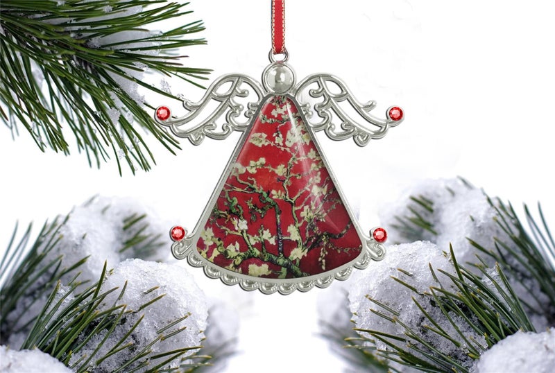 XUTAI Angel Christmas Tree Ornaments Christmas Ornament Tree Van Gogh Glass Christmas Hanging Angel Glass Pendant for Holiday Decoration - Image 3