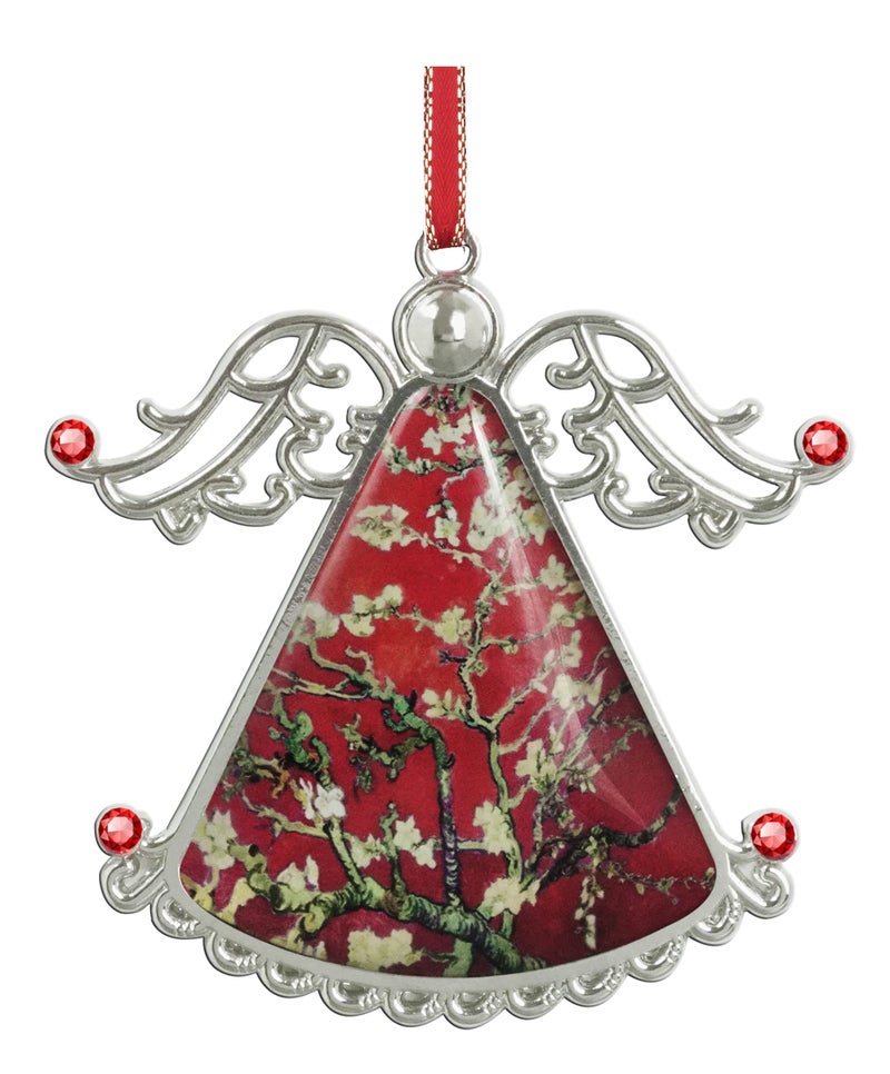XUTAI Angel Christmas Tree Ornaments Christmas Ornament Tree Van Gogh Glass Christmas Hanging Angel Glass Pendant for Holiday Decoration - Image 1