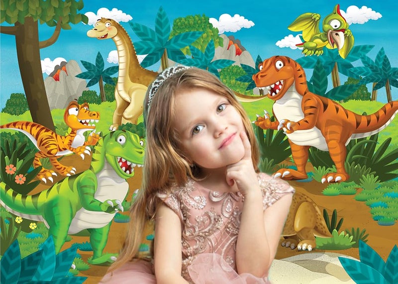 CYLYH Dinosaur Backdrop for Kids Birthday Party - Image 3
