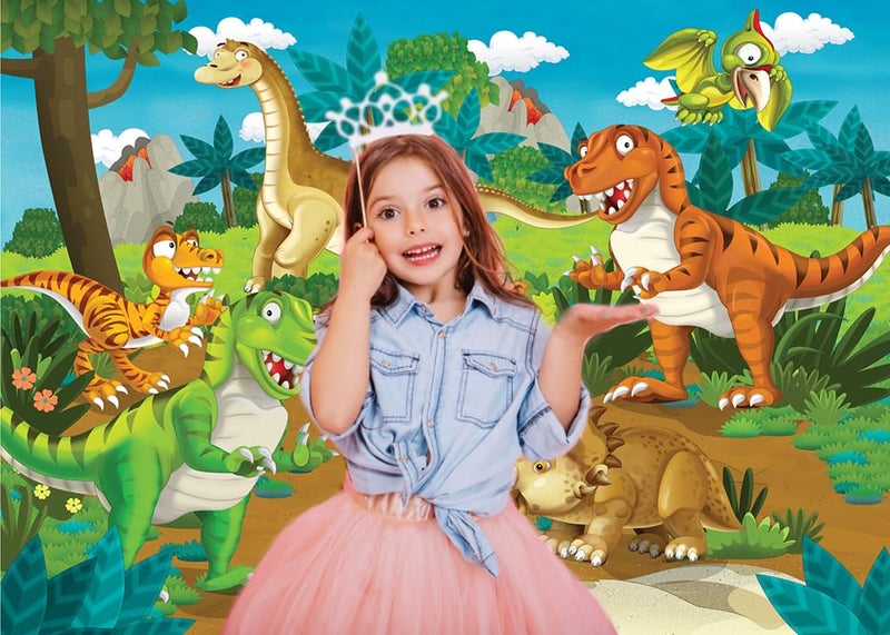 CYLYH Dinosaur Backdrop for Kids Birthday Party - Image 2