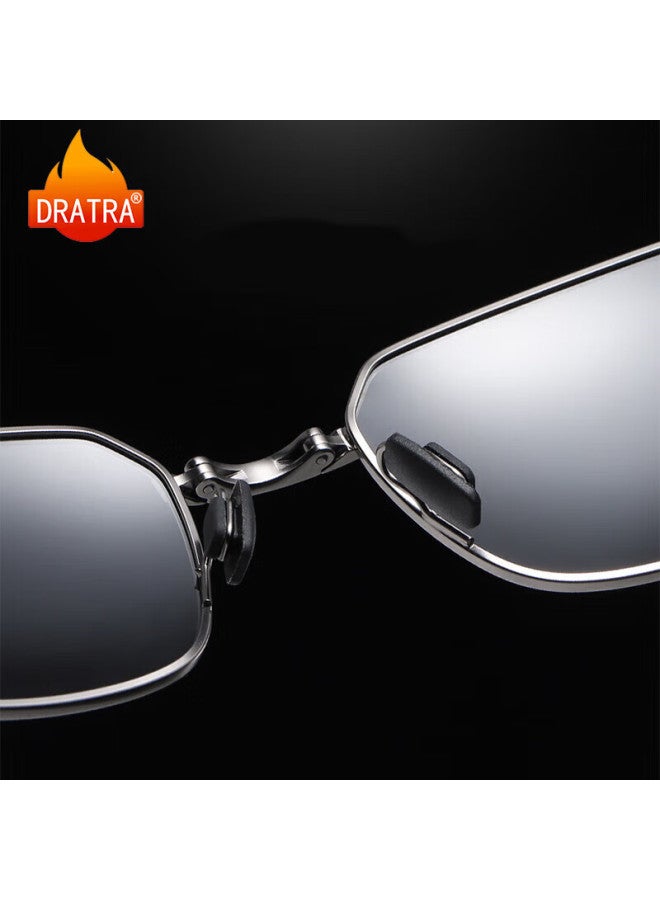 Dratra Sungl For Men, Polarized, Foldable, Portable, Light-sensitive, For Driving, Trendy Square Frame, Can Be Fitted With Prescription Lenses - Image 4