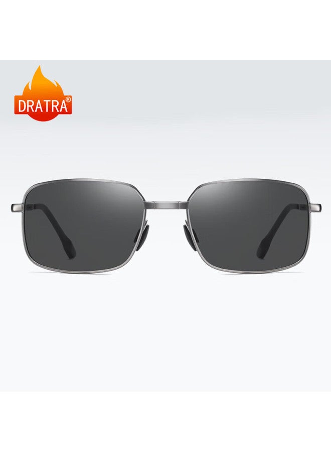 Dratra Sungl For Men, Polarized, Foldable, Portable, Light-sensitive, For Driving, Trendy Square Frame, Can Be Fitted With Prescription Lenses - Image 1