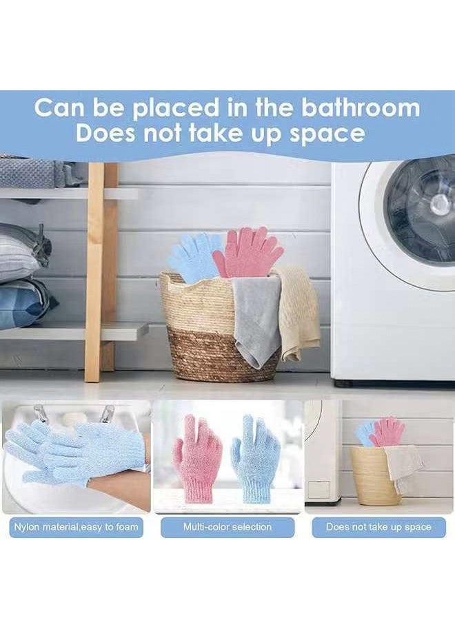 2 Pairs Deep Cleaning Exfoliating Bath Gloves - Double Sided Microfiber Shower Gloves for Body & Face, Thick Textured Nylon for Adults & Kids - Image 5