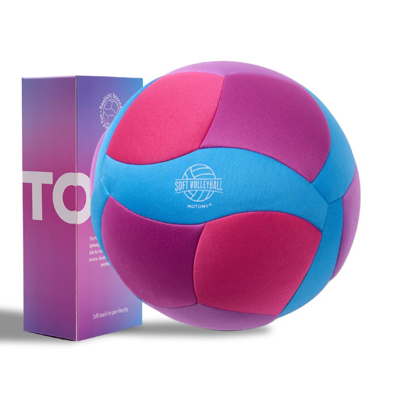 MOTOMYâ„¢ Indoor Soft Volleyball, Cushioned Fabric Training Ball for Kids & Youth, Quiet House Practice Design with Realistic Bounce & Lightweight Feel, Volleyball Gifts for Boys & Girls - Image 1