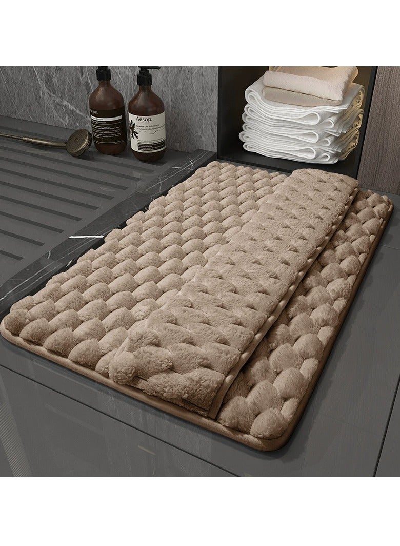 كي واي دي جفف سريع 2 بوصة 1 سجاد دش غير انزلاقي ممتص لأرضية الحمام، قابل للغسيل في الغسالة، 80 × 50 سم، ناعم وآمن للأطفال/الحيوانات الأليفة (خاكي) - Image 1