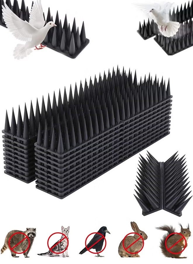 عربست مسامير الطيور ، 20 حزمة من مسامير الطيور للطيور والحمام والسناجب والقطط والأظافر الدفاعية للطيور في الهواء الطلق ، وإبعاد الطيور ، ومسامير السياج البلاستيكية للدرابزين والأسقف (أسود) - Image 1