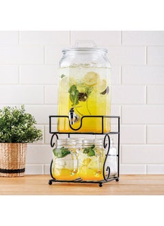 DANUBE HOME Aresha 6-Piece Glass Dispenser Set - 5.6L  4x470ml  - Image 3