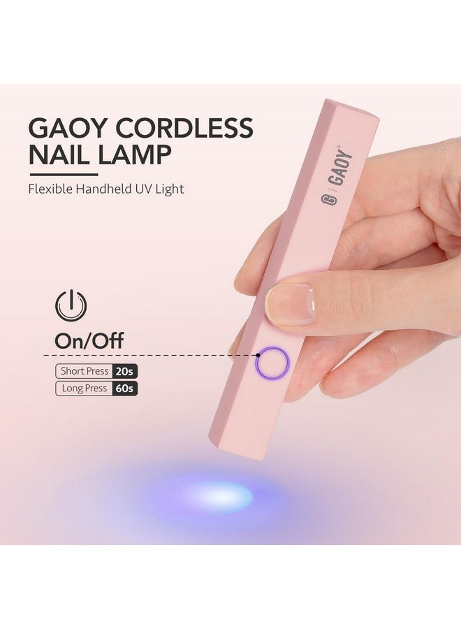GAOY GAOY Handheld UV Light for Gel Nails, Mini Nail Light, Portable LED Nail Lamp, Cordless Rechargeable USB Nail Dryer for Fast Curing, Pink - Image 2