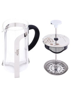 Any Morning French Press Coffee and Tea Maker, 600 ml / 20 oz / 2 Cup, Borosilicate Glass Coffee Press, Stainless Steel Filter, Durable and Heat Resistant, Silver - FY450  - Image 3