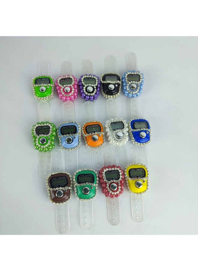 Electronic Tasbeeh Ring with Shiny Beads – Portable Digital Counter - Image 1