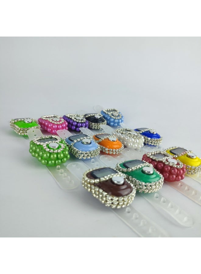 Electronic Tasbeeh Ring with Shiny Beads – Portable Digital Counter - Image 3