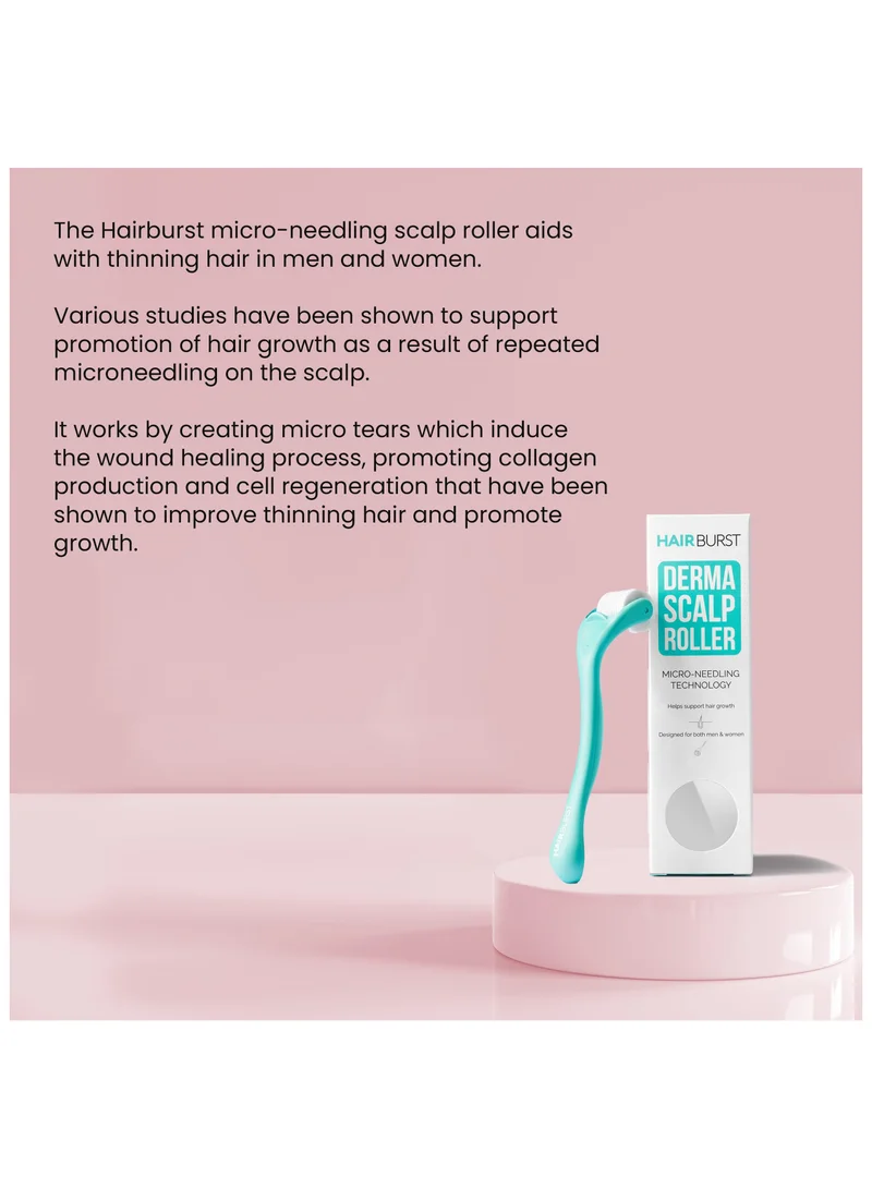 هيربرست Premium Microneedling Roller for Hair Growth — 0.25mm Dermaroller - Stimulates Scalp & Boosts Collagen Production - Ideal Micro Needling Tool for Women & Men With Thinning Hair