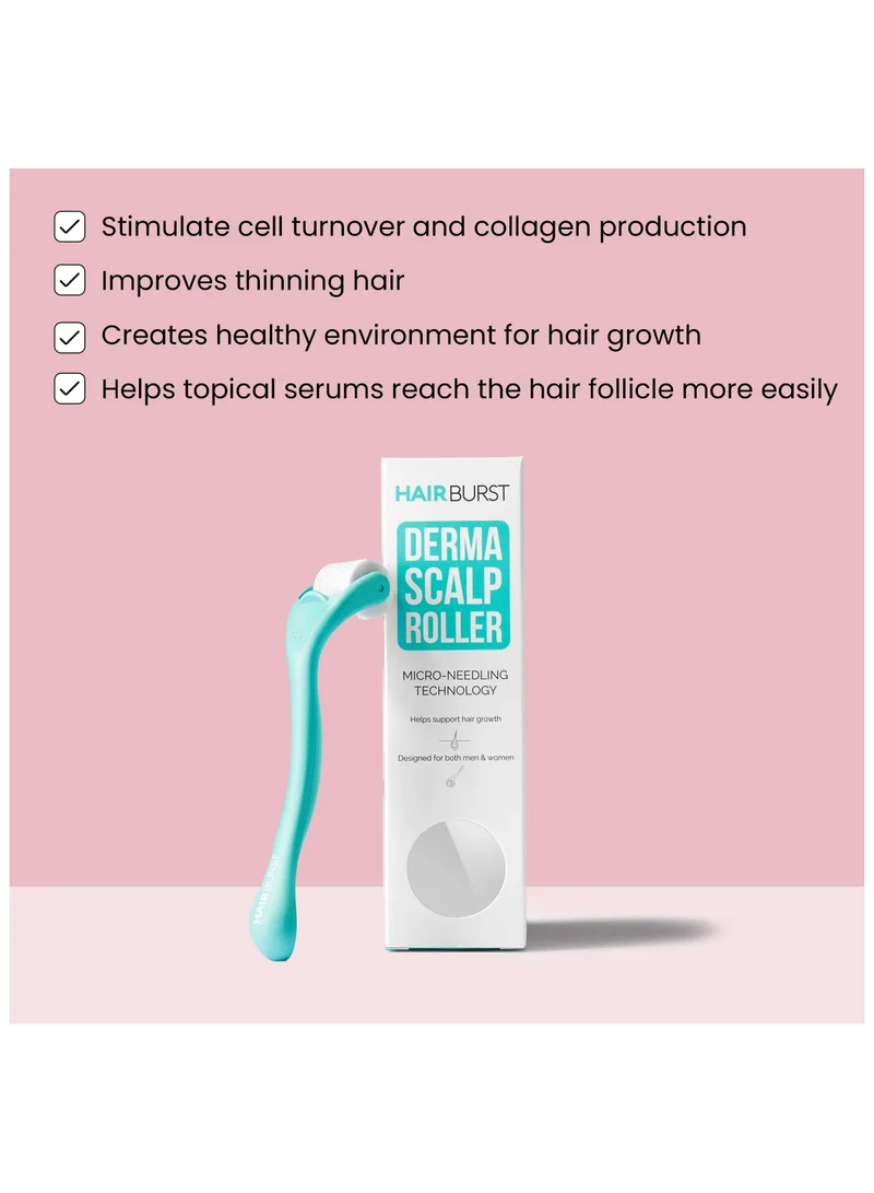 HAIR BURST Premium Microneedling Roller for Hair Growth — 0.25mm Dermaroller - Stimulates Scalp & Boosts Collagen Production - Ideal Micro Needling Tool for Women & Men With Thinning Hair