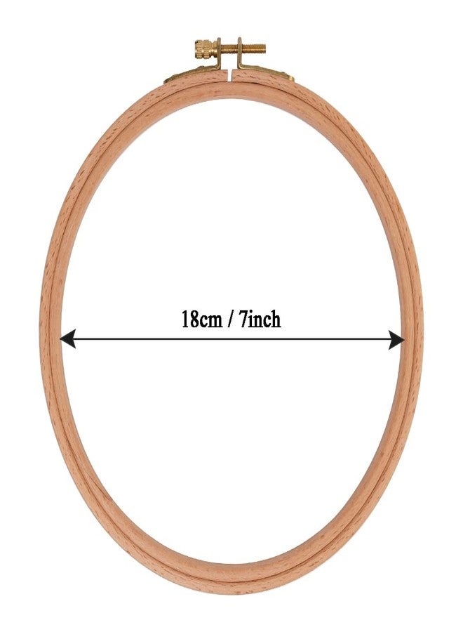 GuoFa Wooden 7Inch Embroidery Hoops,2 Pieces Natural Beech Wood Embroidery Frame, Decorative Hanging Cross Stitch Hoops Frames for Christmas Embroidery Supplies - Image 2