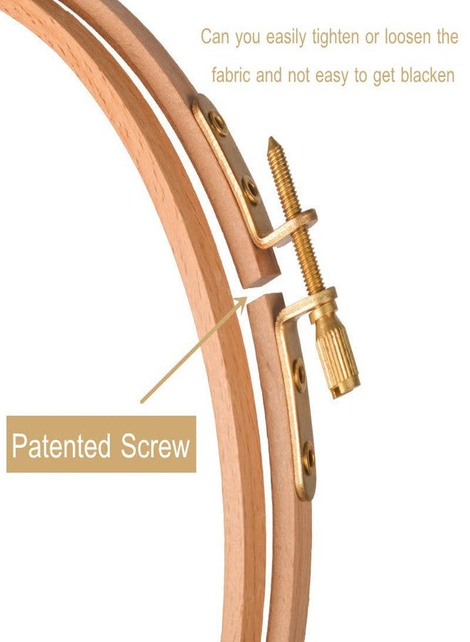 GuoFa Wooden 7Inch Embroidery Hoops,2 Pieces Natural Beech Wood Embroidery Frame, Decorative Hanging Cross Stitch Hoops Frames for Christmas Embroidery Supplies - Image 4