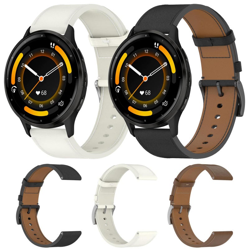 إيروريكس لساعة Garmin Venu 3 مع زر ضغط 22 مم، سوار جلدي (أبيض) - Image 5