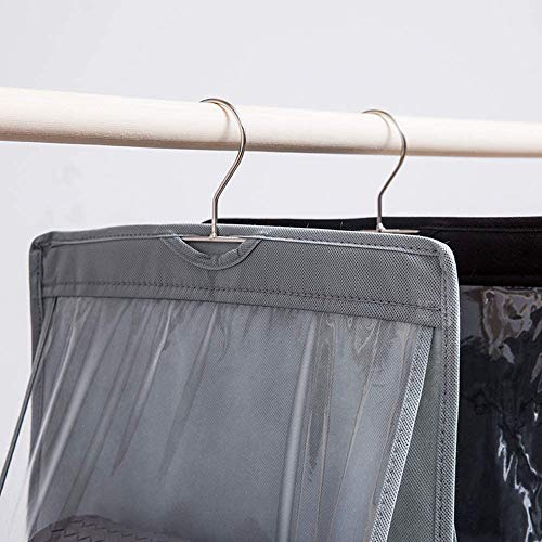 Inditradition Hanging Purse Bags Organizer | Standing Storage Rack for Handbags, Purse, Clutches, Hats (6 Pockets, with Hook, 90 cm) (Pink) - Image 4