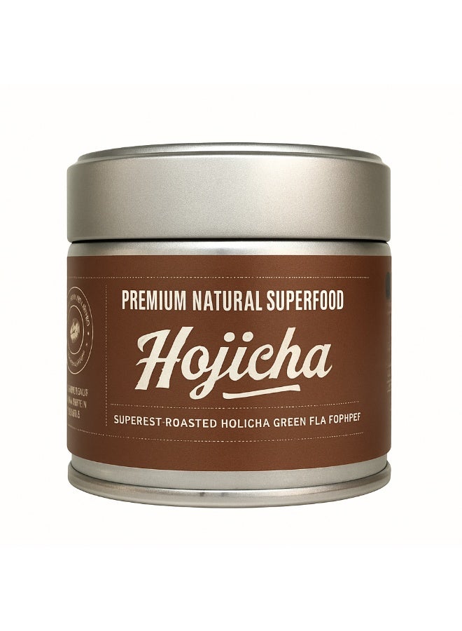 Elephant & Fig Tree Organic Japanese Hojicha Roasted Green Tea Powder 30g – Premium Natural Superfood for Lattes, Tea & Desserts - Image 1