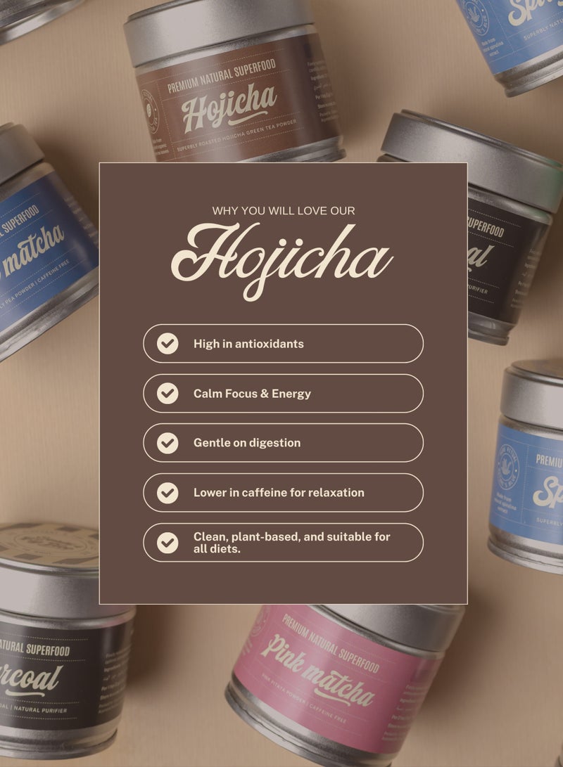 Elephant & Fig Tree Organic Japanese Hojicha Roasted Green Tea Powder 30g – Premium Natural Superfood for Lattes, Tea & Desserts - Image 4