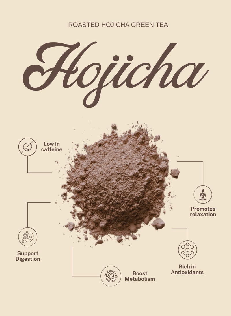 Elephant & Fig Tree Organic Japanese Hojicha Roasted Green Tea Powder 30g – Premium Natural Superfood for Lattes, Tea & Desserts - Image 2