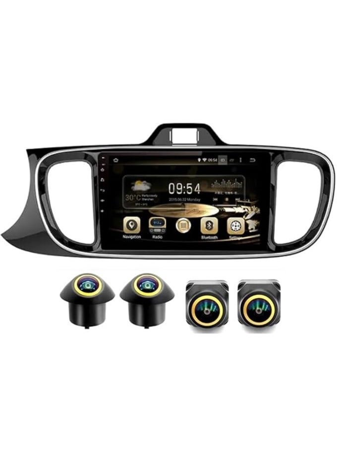 SHEZA STAR Android Car Stereo for KIA PEGAS 2012-2017 4GB RAM 64GB ROM Support Carplay, M-Link Wi-Fi BT, Radio GPS, 9 Inch IPS.QLED, Fast interface, Touch Screen with 360D Camera Included - Image 1