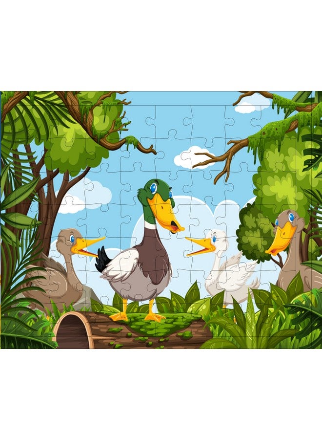 Fiddlys 54 Pcs Wood Jigsaw Puzzles for Kids & Children Age 6+ Animal World and Sea World (Duck + Bunny) - Image 3