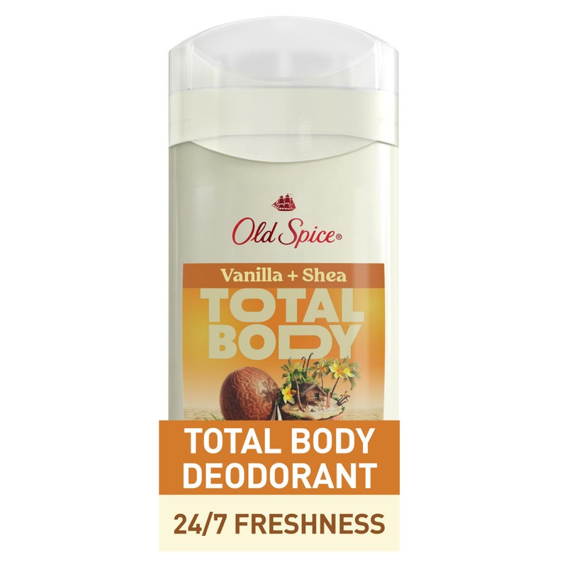 Old Spice Whole Body Deodorant Stick for Men, Aluminum Free, Vanilla + Shea Scent, 24/7 Odor Protection, 24/7 Lasting Freshness, Dermatologist Tested, Gentle on Skin, Safe to Use All Over, 3.0 oz - Image 1