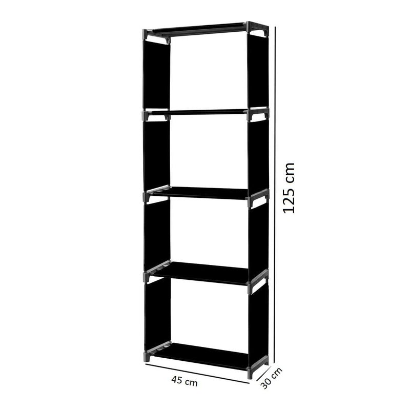 RIDHAAN Bookshelf for Home Furniture Sleek Cabinet Shelves for Bedroom Office and Living Room Black - Image 2