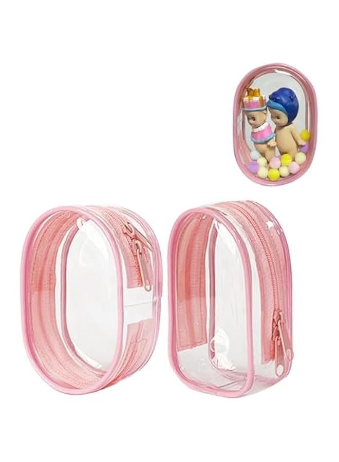 Arabest 2Pcs Clear Figure Display Case with Keychain for Figurine, Keychain Pouch Blind Box Carrying Case for Collectors  - Image 1