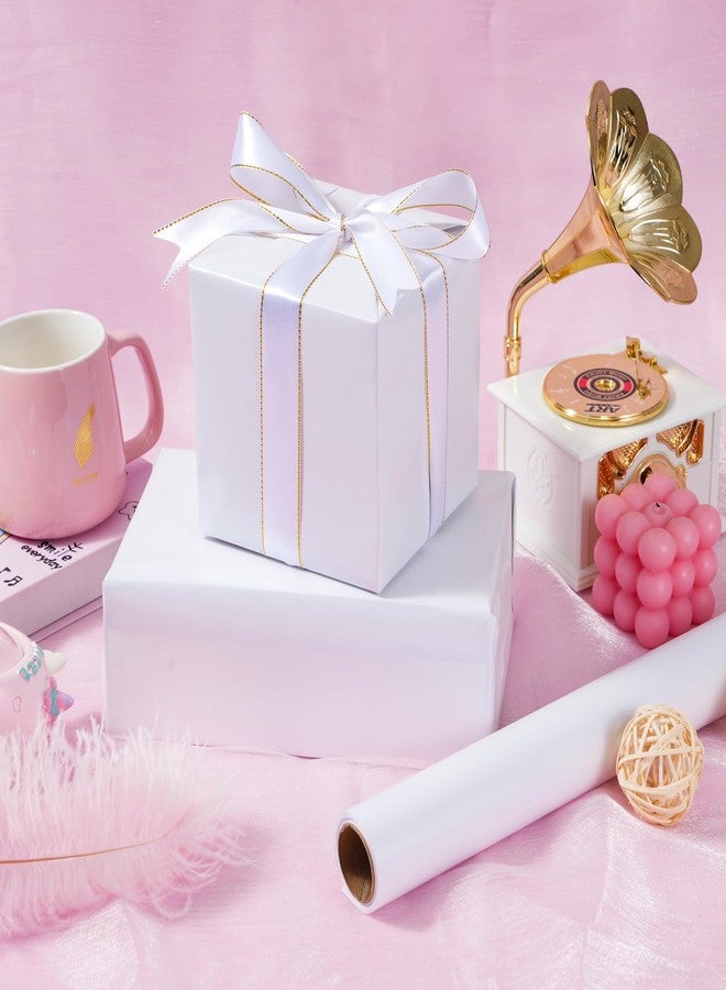 ZINTBIAL Matte White Wrapping Paper Roll with Cut Lines - Solid White Holiday Gift Wrap for Mother's Day,Wedding,Birthdays,Bridal Shower,Engagement - 17.5 in x 33 ft (48 sq. ft), Easy to Cut - Image 2
