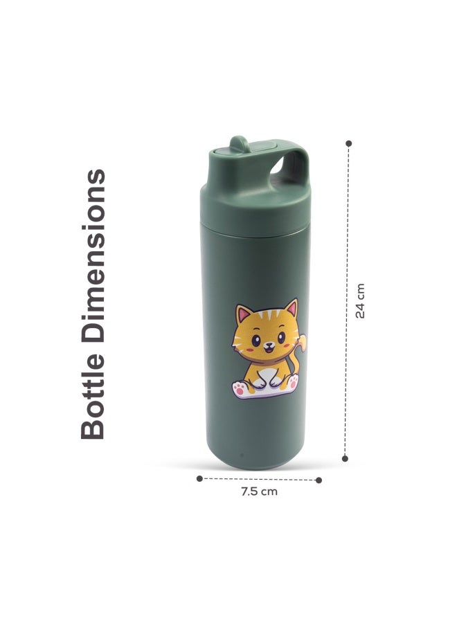 Cocobee-Stainless Steel Vacuum Flask, High Quality Food Grade Material, Leakproof, Odour Free, 550Ml, 3 Years+ - Green - Image 1