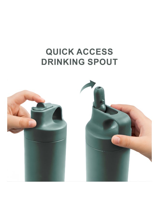 Cocobee-Stainless Steel Vacuum Flask, High Quality Food Grade Material, Leakproof, Odour Free, 550Ml, 3 Years+ - Green - Image 2