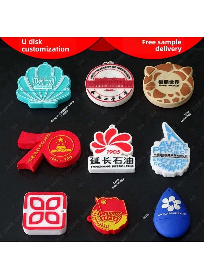 U Disk Custom Personalized Design Festival Celebration Gift Creative PVC Soft Glue Wedding Commemorative Cartoon Portable Disc-Color:Customized Doll Shape Cartoon Usb Flash Drive-Capacity:Mother's Day Usb Flash Drive Custom Mold Opening - Image 1