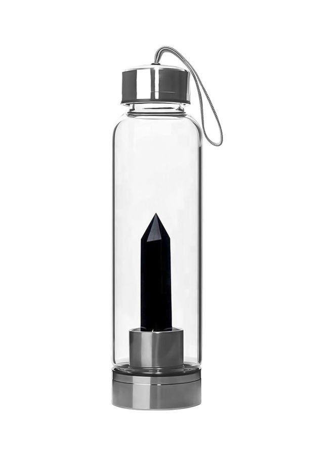 NIBEMINENT Water Bottle with Removable Gemstone Black - Image 1