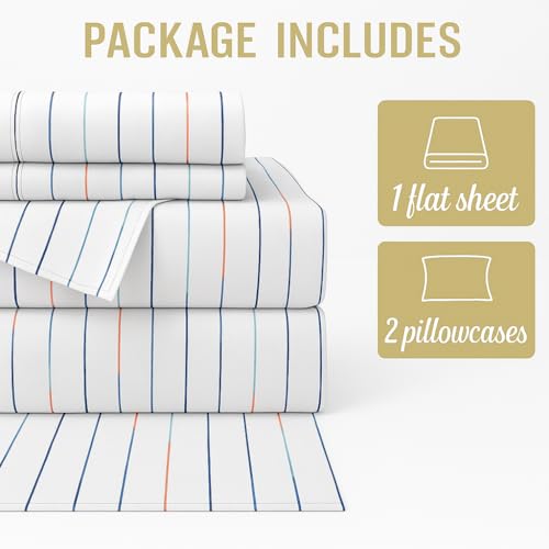 Bhoomi Impex Luxury Cotton Bedsheets - Double Size 90 x 100 Inches - Soft, Lightweight & Wrinkle-Free - Includes 2 Pillow Covers - Light Blue - Image 4