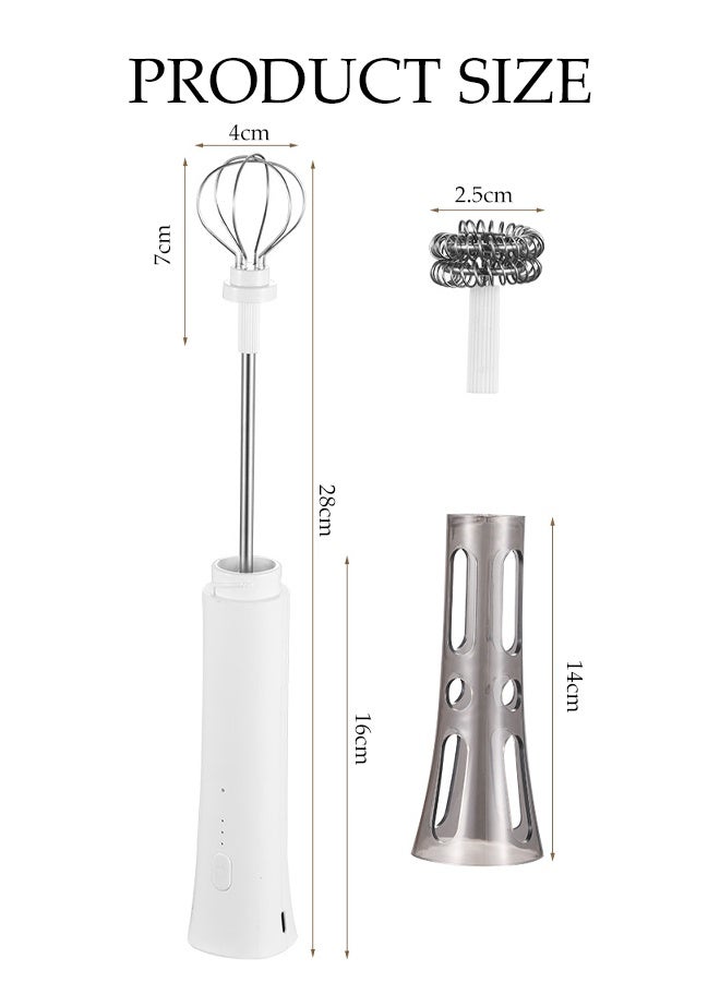 DUNISO Electric Milk Frother Rechargeable Ultra Fast Handheld Drink Mixer with Stand Powerful 2 Heads 3 Speeds Fast Handheld Milk Frother Mini Waterproof Detachable Drink Mixer Foamer for Milk，Latte, Cappuccino, Hot Chocolate, Egg  - Image 4