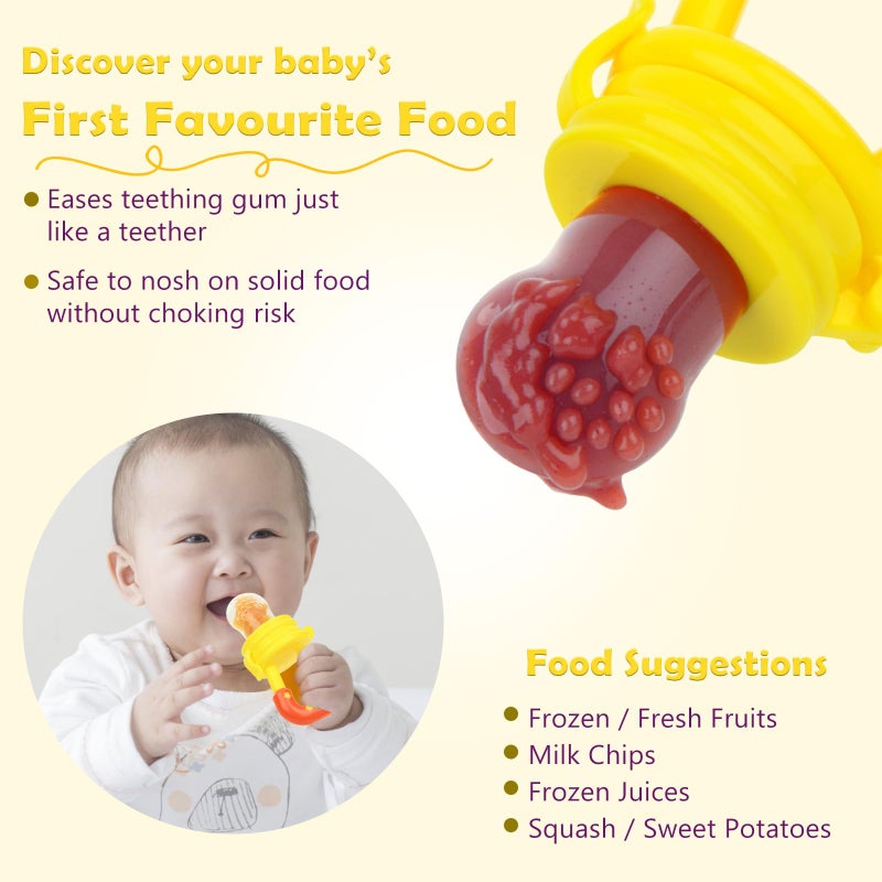 WAJIAYON Baby Fruit Feeder/Food Feeder Pacifier (3 Pack)- Infant Teething Toys | Fruit Pacifier Feeder | Silicone Teether Feeder Baby | Baby Feeding Essentials | Food Pacifier for Babies - Image 3