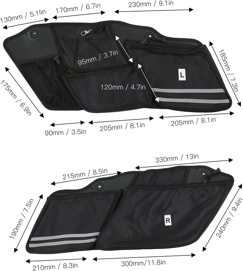 woobles Motorbike Storage Bag Saddlebag, Pair Motorcycle Saddlebag 1680d Oxford Cloth Replacement for The King of 2017‑2020 - Image 3