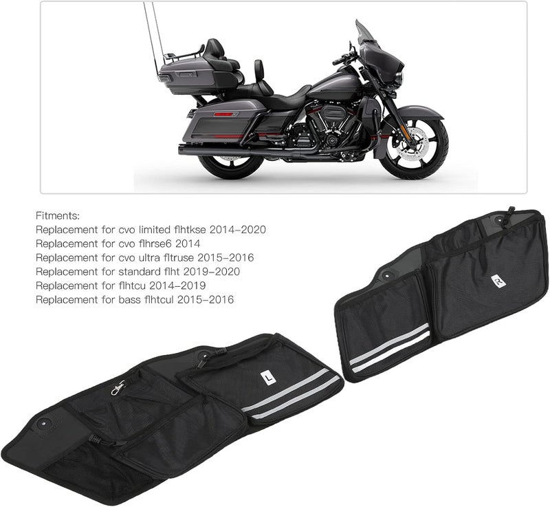 woobles Motorbike Storage Bag Saddlebag, Pair Motorcycle Saddlebag 1680d Oxford Cloth Replacement for The King of 2017‑2020 - Image 5