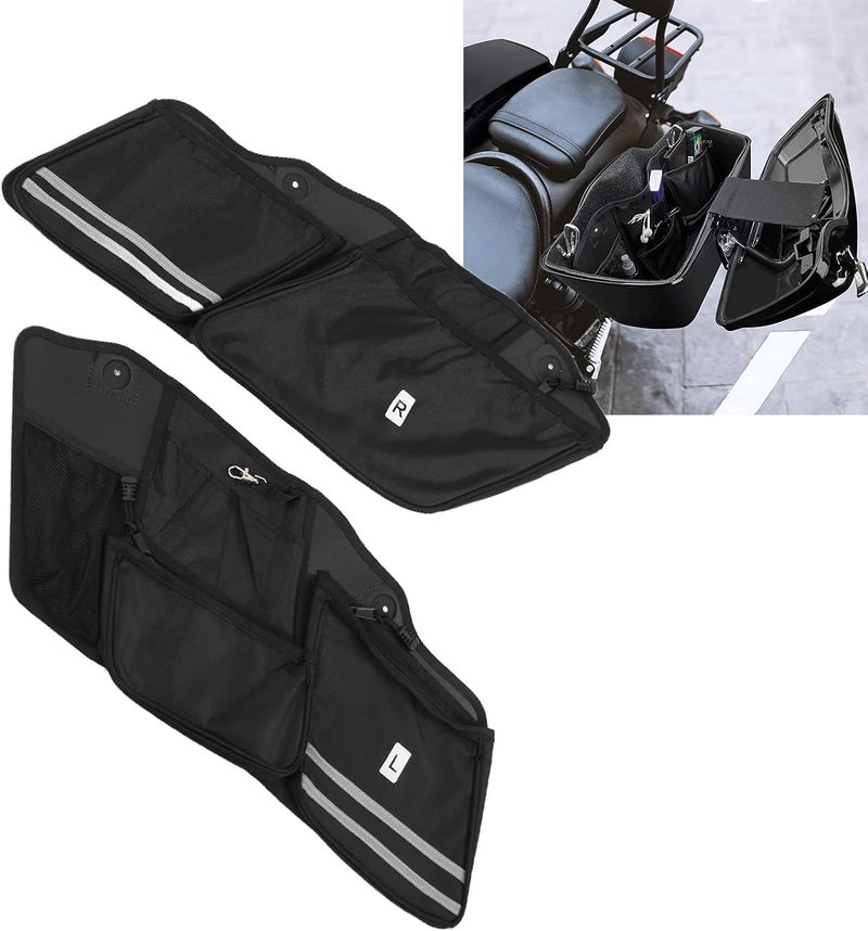 woobles Motorbike Storage Bag Saddlebag, Pair Motorcycle Saddlebag 1680d Oxford Cloth Replacement for The King of 2017‑2020 - Image 2