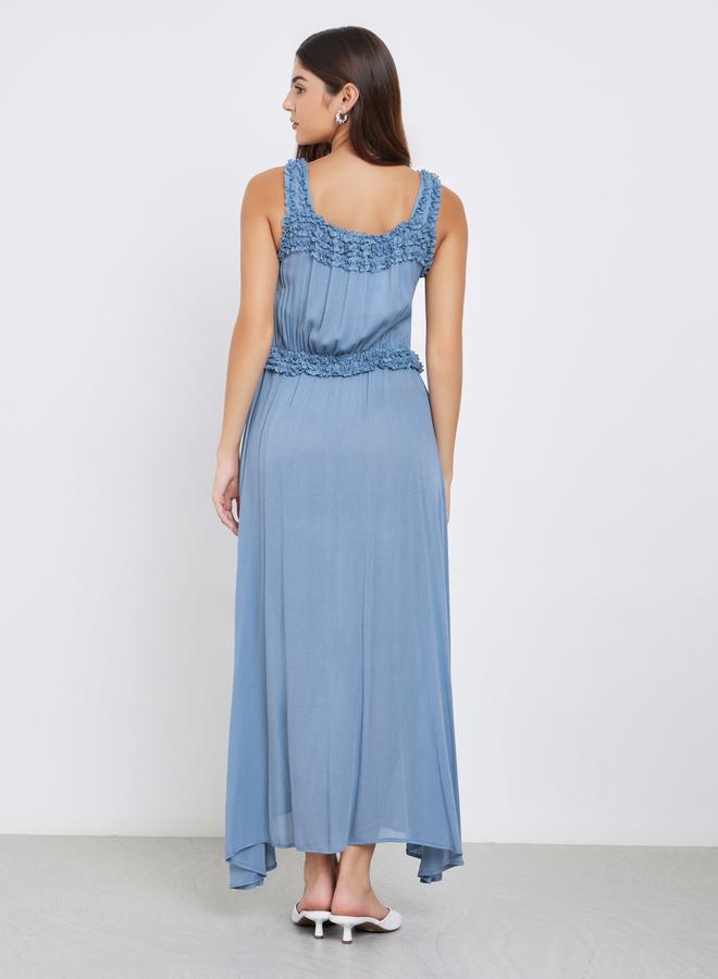 ستايلي فستان طويل بحمالات وتفاصيل كشكش - Image 5