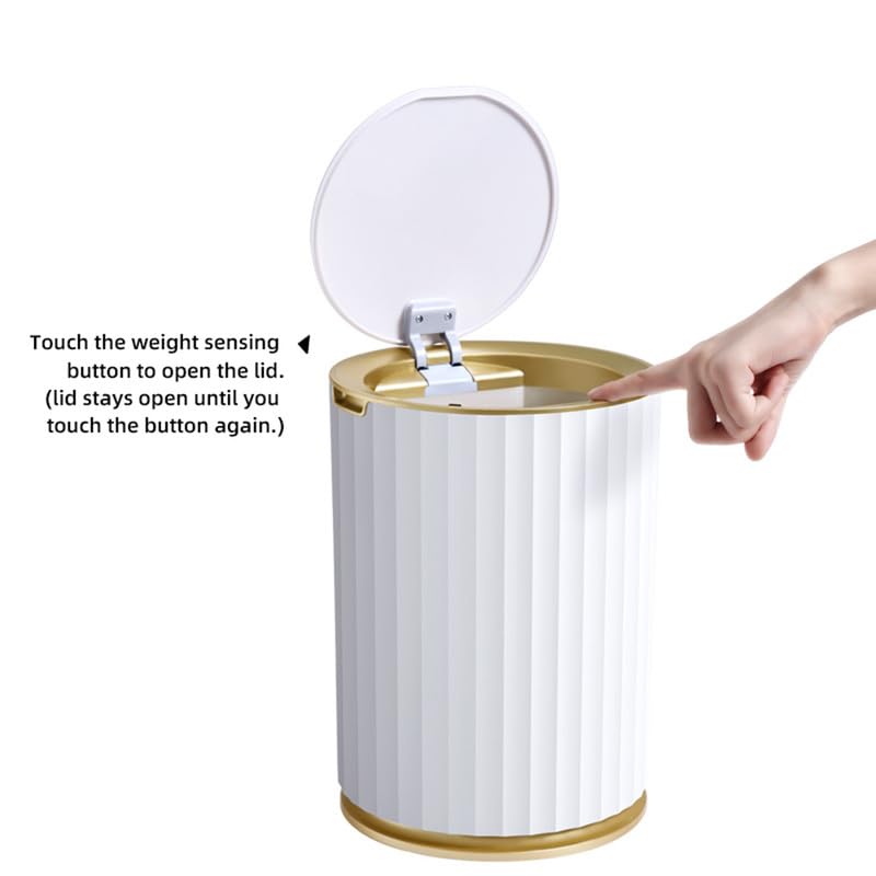 Freelance Nordic Automatic Dustbin for Home with Smart Motion Sensor, 9L White Gold, Touchless Electric Bin with Lid - Self Sealing ABS Garbage Dust Bin/Waste Trash Can for Kitchen, Office, Bathroom - Image 3