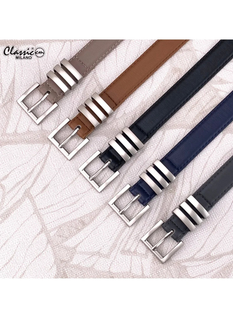 Classic Milano Dusky Brown (SGPU34) Classic Milano Women's Belt with Gift Box; Faux Leather Ladies Belt for Dresses, Jeans & Gowns; Stylish Womens Belt; Adjustable Girls Belt; Belt for Women | Full Length: 110 CM (Free Size - Fits up to the waist of 40 Inches / 100 CM) for Women | Best Price UAE