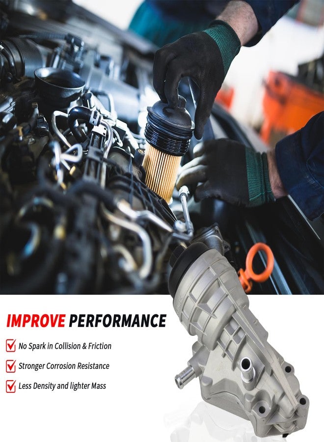 MUNIK 2701800500 Engine Oil CoolerFor Mercedes Benz 2012-2019 A,B,CLA,GLA Class A180,A200,A260,B180,B200,B260,CLA180,CLA200,CLA220,CLA260,GLA200,GLA260 Replact# 2701800610 270180050064 - Image 3